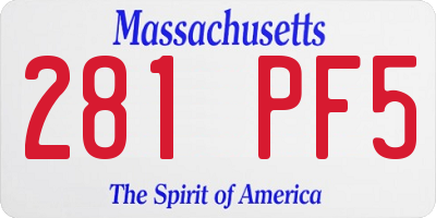 MA license plate 281PF5