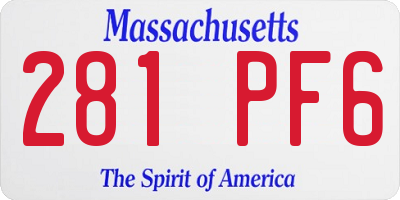 MA license plate 281PF6