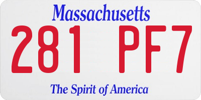 MA license plate 281PF7