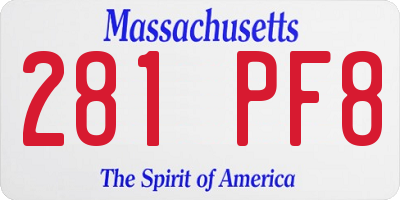 MA license plate 281PF8