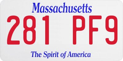 MA license plate 281PF9