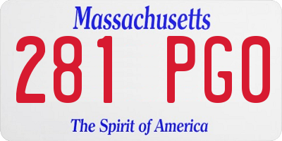 MA license plate 281PG0