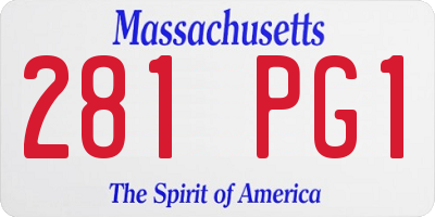 MA license plate 281PG1
