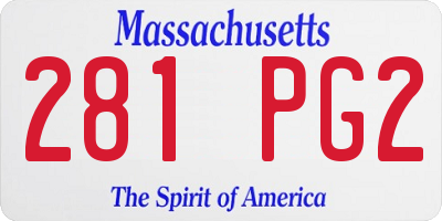 MA license plate 281PG2