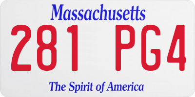 MA license plate 281PG4