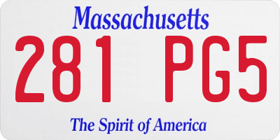 MA license plate 281PG5