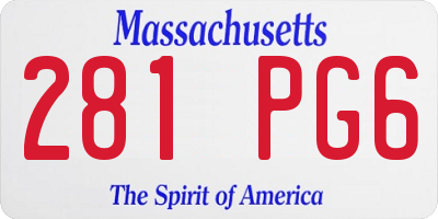 MA license plate 281PG6