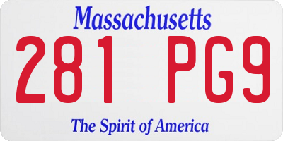 MA license plate 281PG9