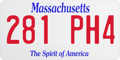 MA license plate 281PH4