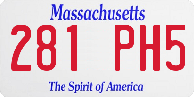 MA license plate 281PH5