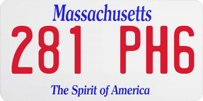 MA license plate 281PH6