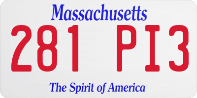MA license plate 281PI3