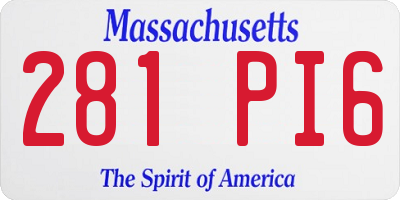 MA license plate 281PI6