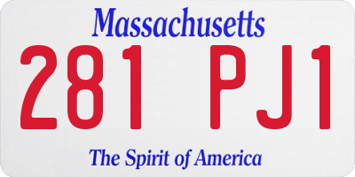 MA license plate 281PJ1