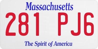 MA license plate 281PJ6