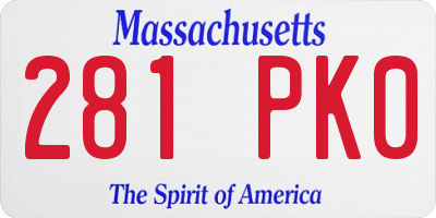MA license plate 281PK0