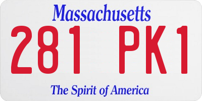 MA license plate 281PK1