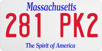 MA license plate 281PK2