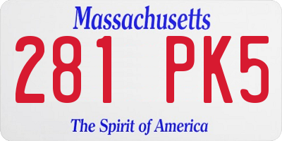 MA license plate 281PK5