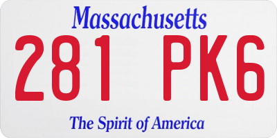 MA license plate 281PK6