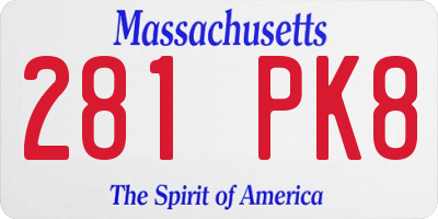 MA license plate 281PK8