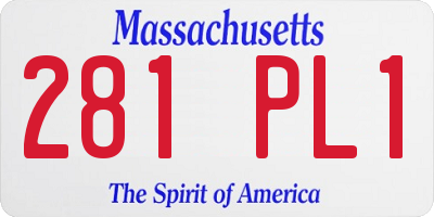 MA license plate 281PL1