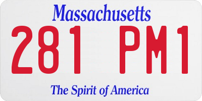 MA license plate 281PM1