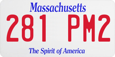 MA license plate 281PM2