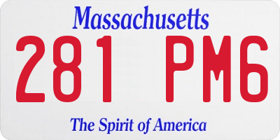 MA license plate 281PM6