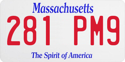 MA license plate 281PM9
