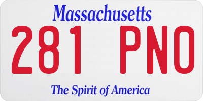 MA license plate 281PN0