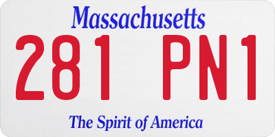 MA license plate 281PN1