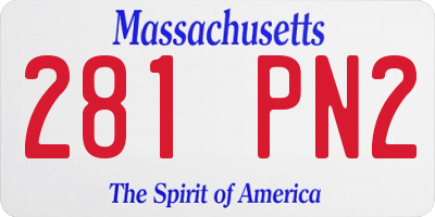 MA license plate 281PN2