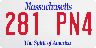 MA license plate 281PN4