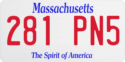 MA license plate 281PN5