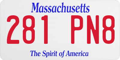 MA license plate 281PN8