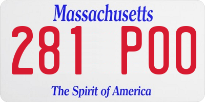MA license plate 281PO0