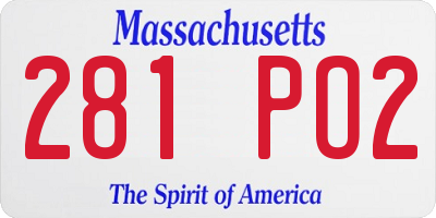 MA license plate 281PO2