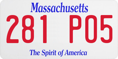 MA license plate 281PO5