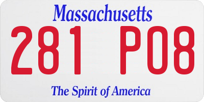 MA license plate 281PO8