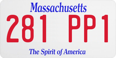 MA license plate 281PP1