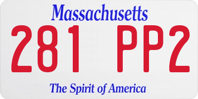 MA license plate 281PP2
