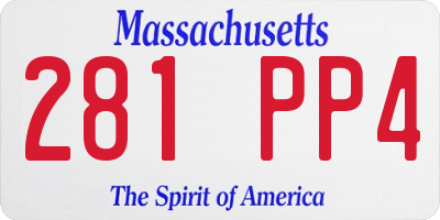 MA license plate 281PP4
