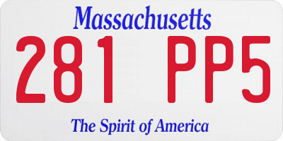 MA license plate 281PP5