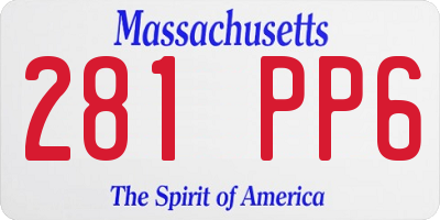 MA license plate 281PP6
