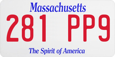 MA license plate 281PP9
