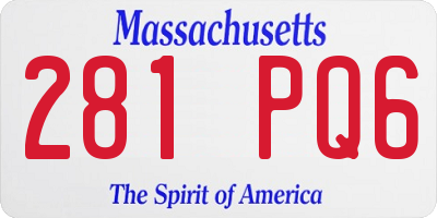 MA license plate 281PQ6