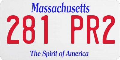 MA license plate 281PR2