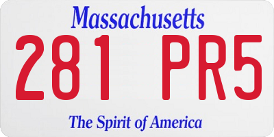 MA license plate 281PR5