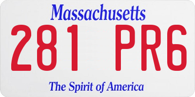 MA license plate 281PR6